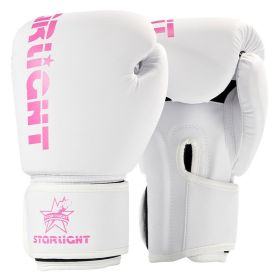 Sanda Muay Thai Fighting Gloves Training Fitness Equipment (Option: White pink-10oz)