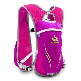 Trail Running Outdoor Cycling Bag Marathon Backpack (Option: Rose red)