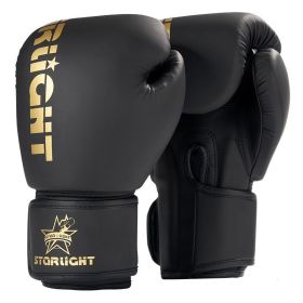 Sanda Muay Thai Fighting Gloves Training Fitness Equipment (Option: Black gold-6oz)